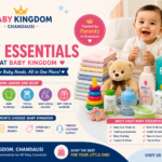 Top Baby Essentials in Chandausi available at Baby Kingdom, featuring baby care products, feeding accessories, diapers, baby clothing, toys, and newborn essentials