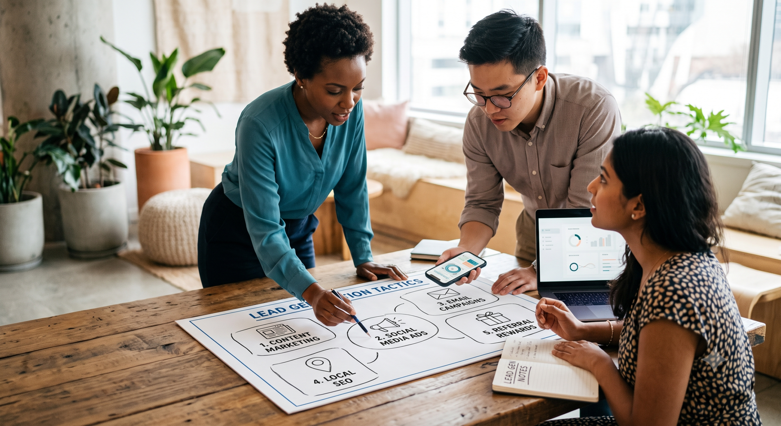 Lead Generation Strategies for Small Businesses by Inka Growth featuring SEO, website development, social media marketing, Google Ads, landing pages, and digital marketing solutions to generate quality leads and business growth.